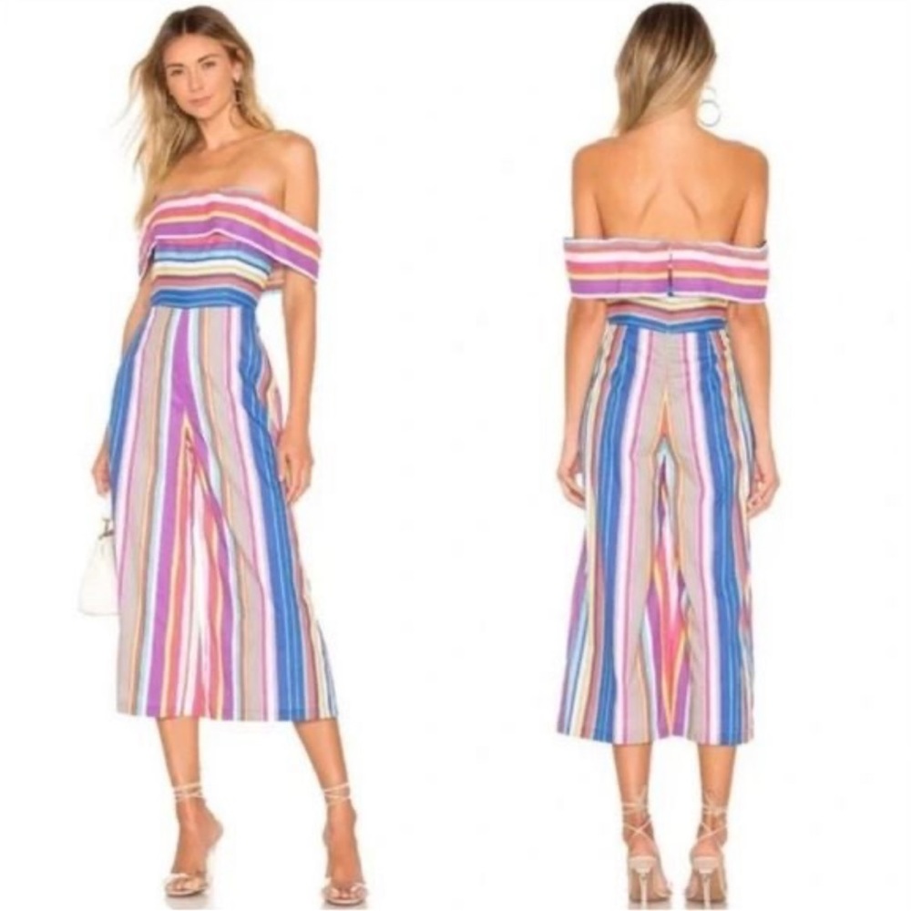 ❤️ House of Harlow 1960 x Revolve Hugh Jumpsuit in Multi Stripe Size Small NWOT